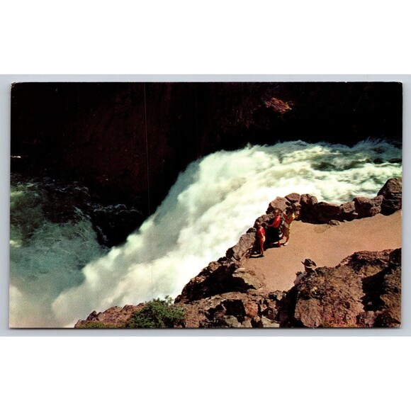 Postcard Wyoming Yellowstone National Park Upper Falls WY c1960s Vintage Tourist - Picture 1 of 2